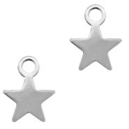 Colgantes de acero inox estrella plateado
