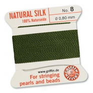 Hilo para enfilar seda natural Griffin &Oslash;0.8mm Oliva