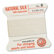 Hilo para enfilar seda natural Griffin &Oslash;0.8mm Blanco