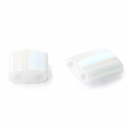 Abalorios Miyuki Tila 5x5mm White pearl AB TL-471