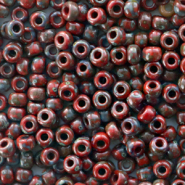Miyuki Rocalla 8/0 Opaque picasso red 8-4513