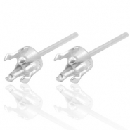 Plata 925 Fornituras pendiente base con engaste para Swarovski PP32 (4mm) Plata