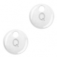 Colgantes met&aacute;licos Basic Quality letra Q Plata vieja (sin n&iacute;quel)