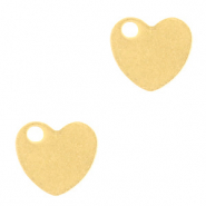 Colgantes de acero inox coraz&oacute;n Dorado