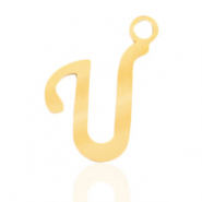 Colgantes acero inox letra U Dorado