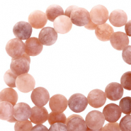 Piedras naturales Calcedonia (Cuarzo) y Ágata 4mm mate Rose Fade multi/rosado