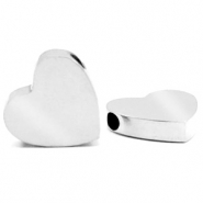 Abalorios Acero Inox coraz&oacute;n Plateado