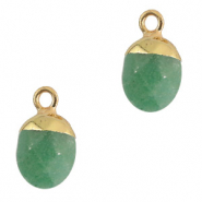 Colgantes de piedra natural Amazonita Verde claro-dorado