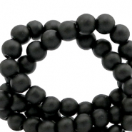 Abalorios de cristal 4 mm mate Negro