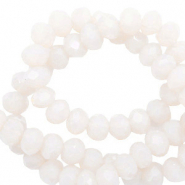 Abalorios faceteados 6x5 mm disco Blanco suave-cubierta pearl shine