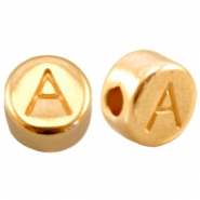 Abalorios letras met&aacute;licos DQ A Dorado (sin n&iacute;quel)