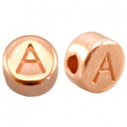 Abalorios metálicos DQ oro rosado Abalorios letras metálicos DQ oro rosado