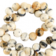Piedras naturales 6mm  redondo Beige-negro