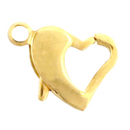 Fornituras Acero inox mosquetón corazón 14mm Dorado