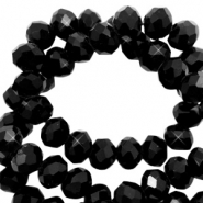 Abalorios faceteados 4x3mm  Negro-cubierta pearl high shine