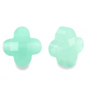 Abalorios faceteados Fashion tr&eacute;bol Verde turquesa