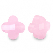 Abalorios faceteados Fashion tr&eacute;bol Rosa azalea