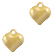 Colgantes Acero Inox coraz&oacute;n Dorado