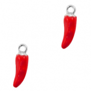 Colgantes met&aacute;licos Basic Quality pimiento Plateado-rojo