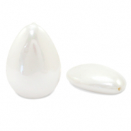Concha n&aacute;car brillante abalorios gota Blanco