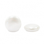Concha n&aacute;car brillante abalorios redondo 14mm Blanco