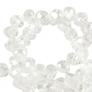 Abalorios faceteados disco 3x3mm Cristal-revestimiento pearl shine