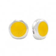 Abalorios met&aacute;licos DQ Amarillo tropical n&aacute;car-plata vieja (sin n&iacute;quel)