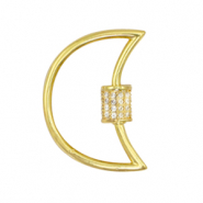 Cierre zirconia luna Dorado