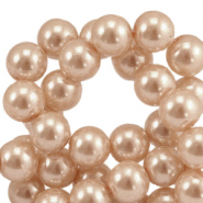 Perlas de cristal 6mm Crema de melocot&oacute;n