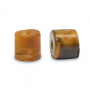 Piedras naturales Ojo de tigre disco 3x2mm Marr&oacute;n dorado