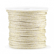 Hilo macram&eacute; trenzado 2mm Dorado-marfil