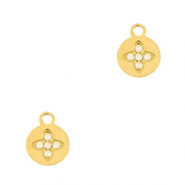Colgantes Acero Inox flor Dorado