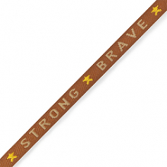 Cinta con texto "strong brave" Naranja &oacute;xido