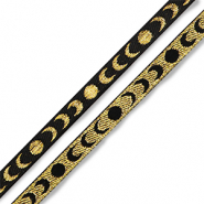 Cinta con texto lunas Negro-oro