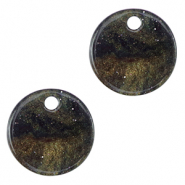 Colgantes de resina glitter 12mm Multicolor&nbsp;galaxy