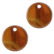 Colgantes de resina 12mm Topacio marr&oacute;n