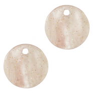Colgantes de resina glitter 12mm Rosa hortensia