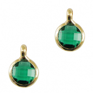 Colgantes de cristal 7mm Verde-dorado