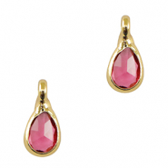 Colgantes de cristal gota Rosa-dorado