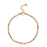Pulseras Acero Inox Dorado-multicolor