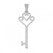 Colgantes Acero Inox llave Plateado