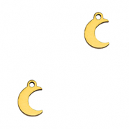 Colgantes Acero Inox luna Dorado