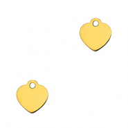 Colgantes Acero Inox coraz&oacute;n Dorado