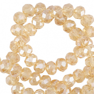 Abalorios faceteados disco 6x4mm Calendula amarillo-revestimiento pearl shine