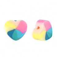 Abalorios de pol&iacute;meros coraz&oacute;n Multicolor
