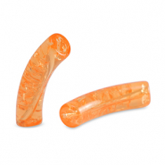 Abalorios acr&iacute;licos tubo craquelado Naranja