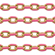 Fornituras Acero Inox cadena jasseron&nbsp;tipo ancla Dorado-rosa