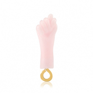 Colgantes de resina "Mano Fico" Rosa beb&eacute;-dorado