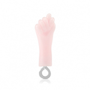 Colgantes de resina "Mano Fico" Rosa beb&eacute;-plateado