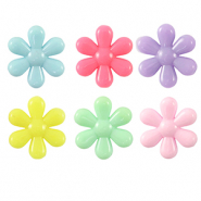Abalorios con look acr&iacute;lico flor Multicolor pastel